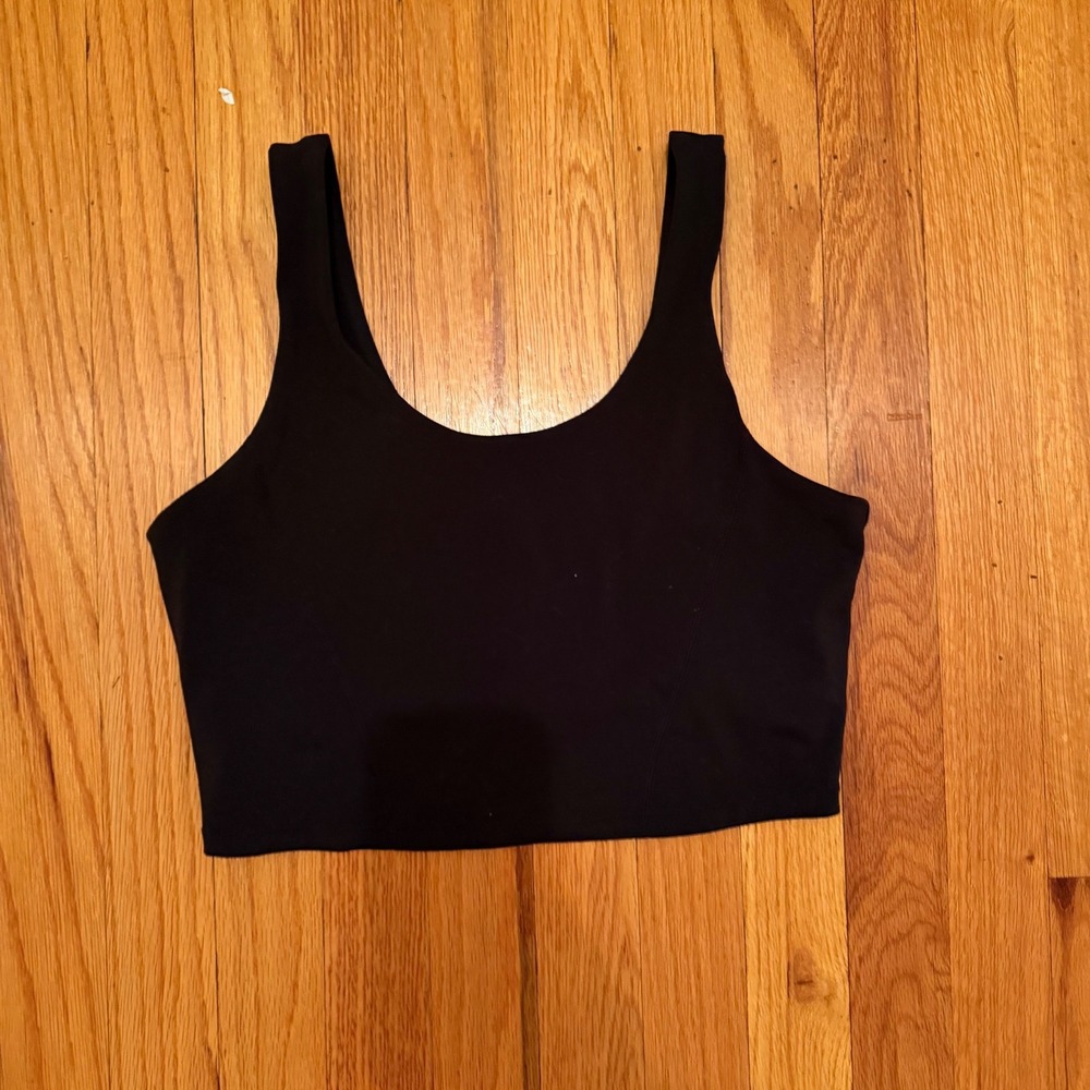 Liaison The Label Size Large Black Scoop Neck Crop Tank Top Spandex Blend